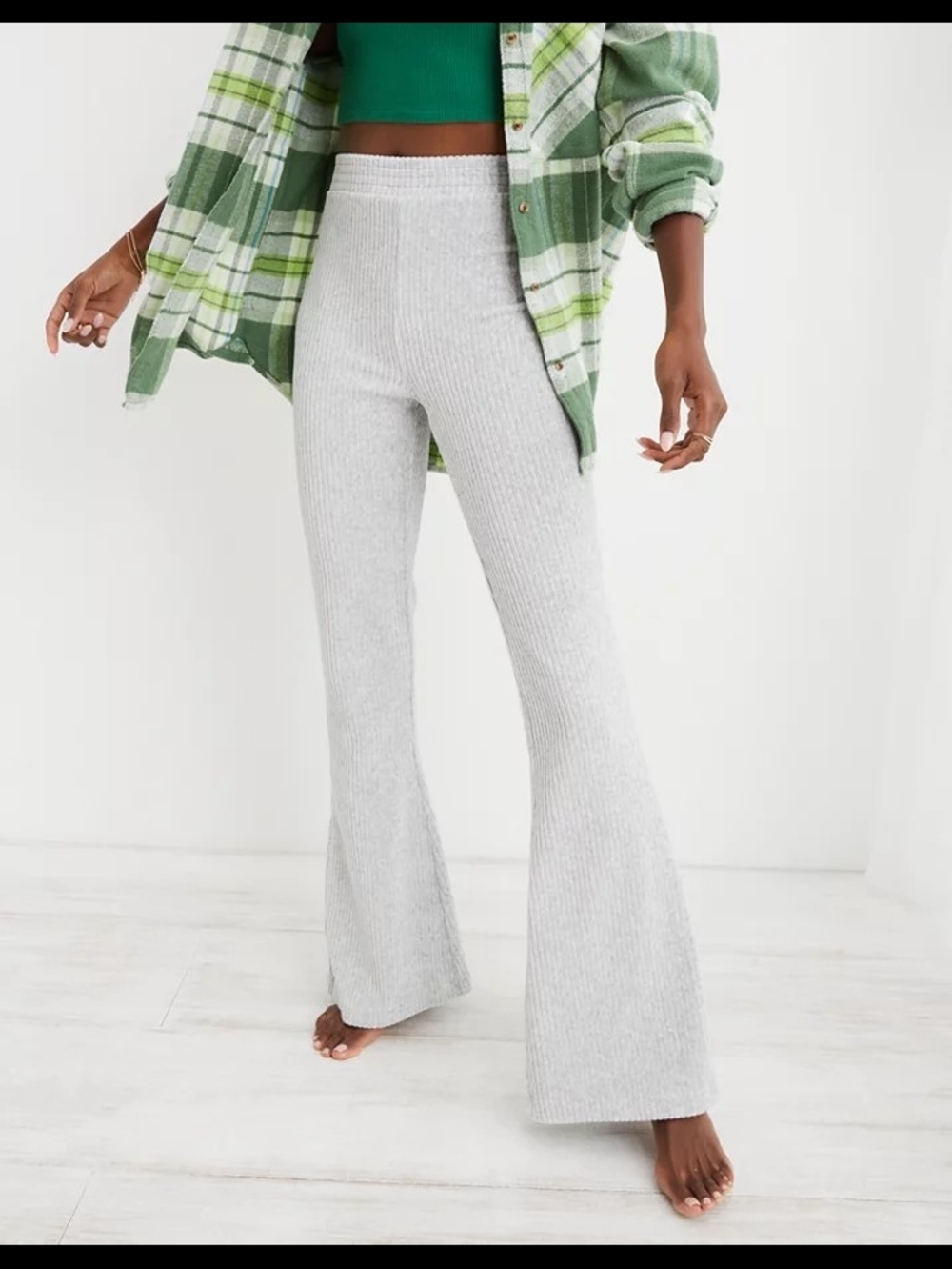 aerie Groove On Velour Flare Pants